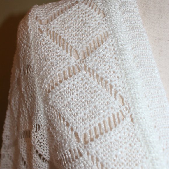 NWT Coldwater Creek Women's White Crochet Long-Sleeve Cardigan Size S/8 - Picture 11 of 11